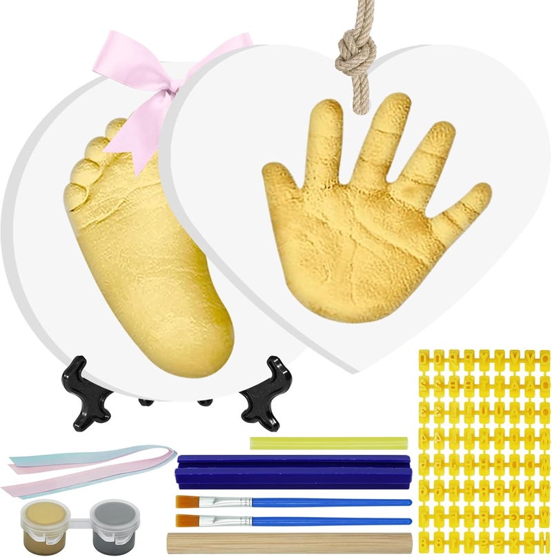 kimitimi Baby Hand & Footprint Keepsake Kit - Personalized Handprint Footprint Ornament for Newborn Babies, New Mom Gifts, Baby Shower & Registry, Nursery Picture Frame, Pet Paw Print Ornament - Image 1